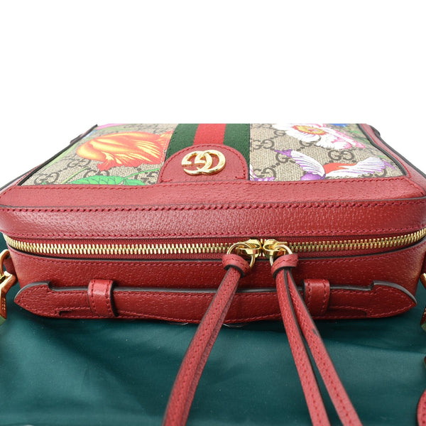GUCCI Ophidia Flora Web Small Top Handle Shoulder Bag Red 550622