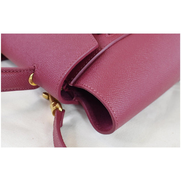 CELINE Micro Belt Grained Calfskin 2Way Shoulder Bag Ruby