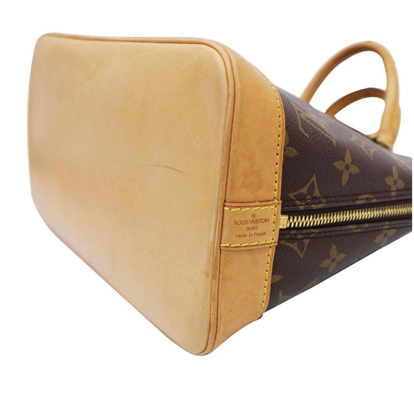 Louis Vuitton Alma Monogram Canvas Satchel Bag Brown - leather