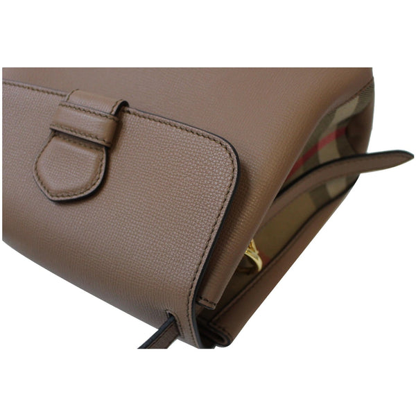 BURBERRY Camberley Small House Check Leather Shoulder Bag Beige