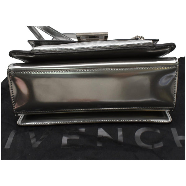 Givenchy Small Gv3 Calfskin Leather Crossbody Bag Metallic Silver