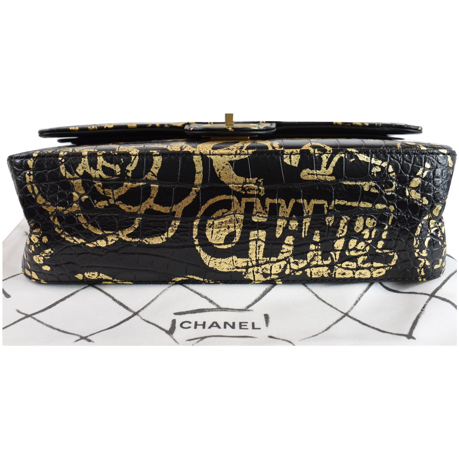 Chanel Reissue 2.55 Crocodile Embossed Graffiti Bag