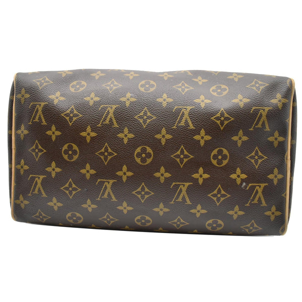 LOUIS VUITTON Speedy 30 Monogram Canvas Satchel Bag Brown