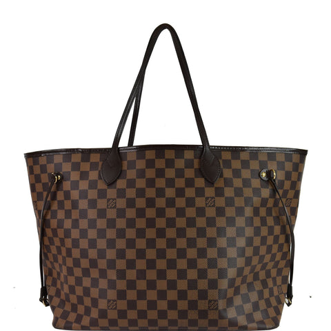 LOUIS VUITTON Neverfull GM Damier Ebene Shoulder Bag Brown