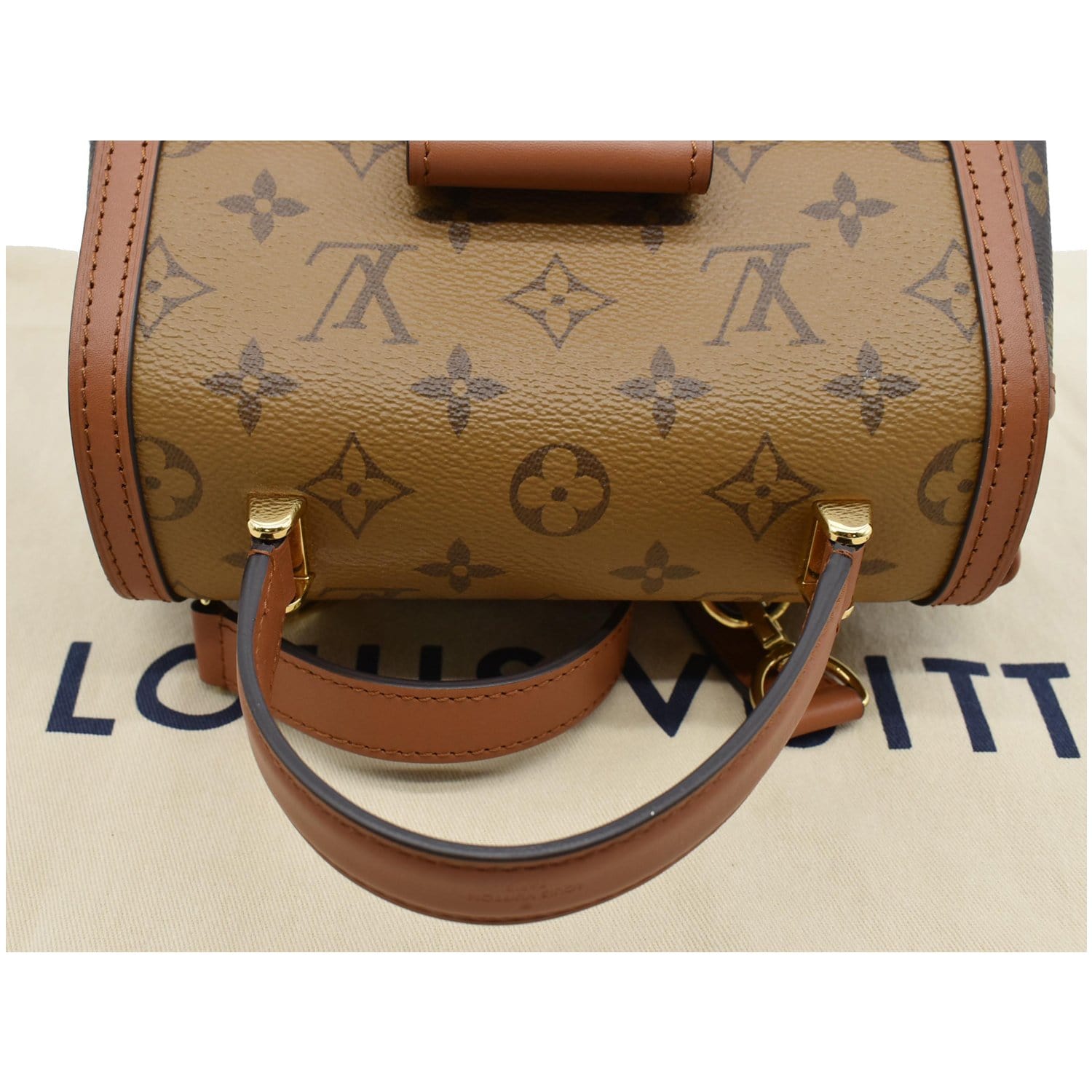 dauphine backpack louis vuitton LOUIS VUITTON Dauphine PM Monogram Reverse Canvas Backpack Brown