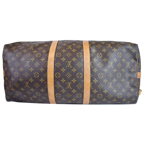 LOUIS VUITTON Keepall Bandouliere 55 Monogram Canvas Travel Bag Brown