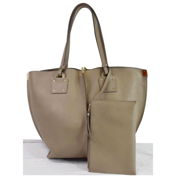 CHLOE Vick Medium Smooth Calfskin Tote Bag Motty Grey