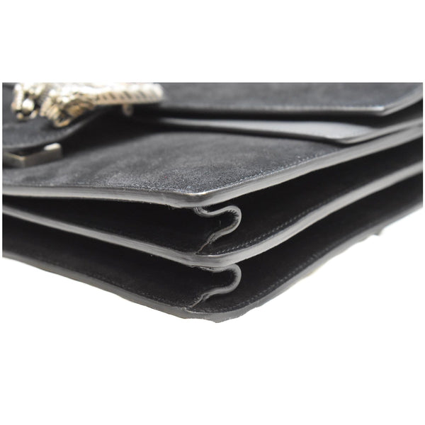 GUCCI Medium Dionysus Suede Leather Shoulder Bag Black 403348