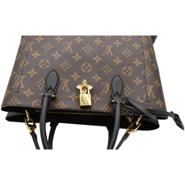 LOUIS VUITTON Flower Monogram Canvas Tote Bag Brown