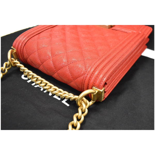 Chanel North-South Boy Quilted Caviar Leather Shoulder Bag - preloved handbag