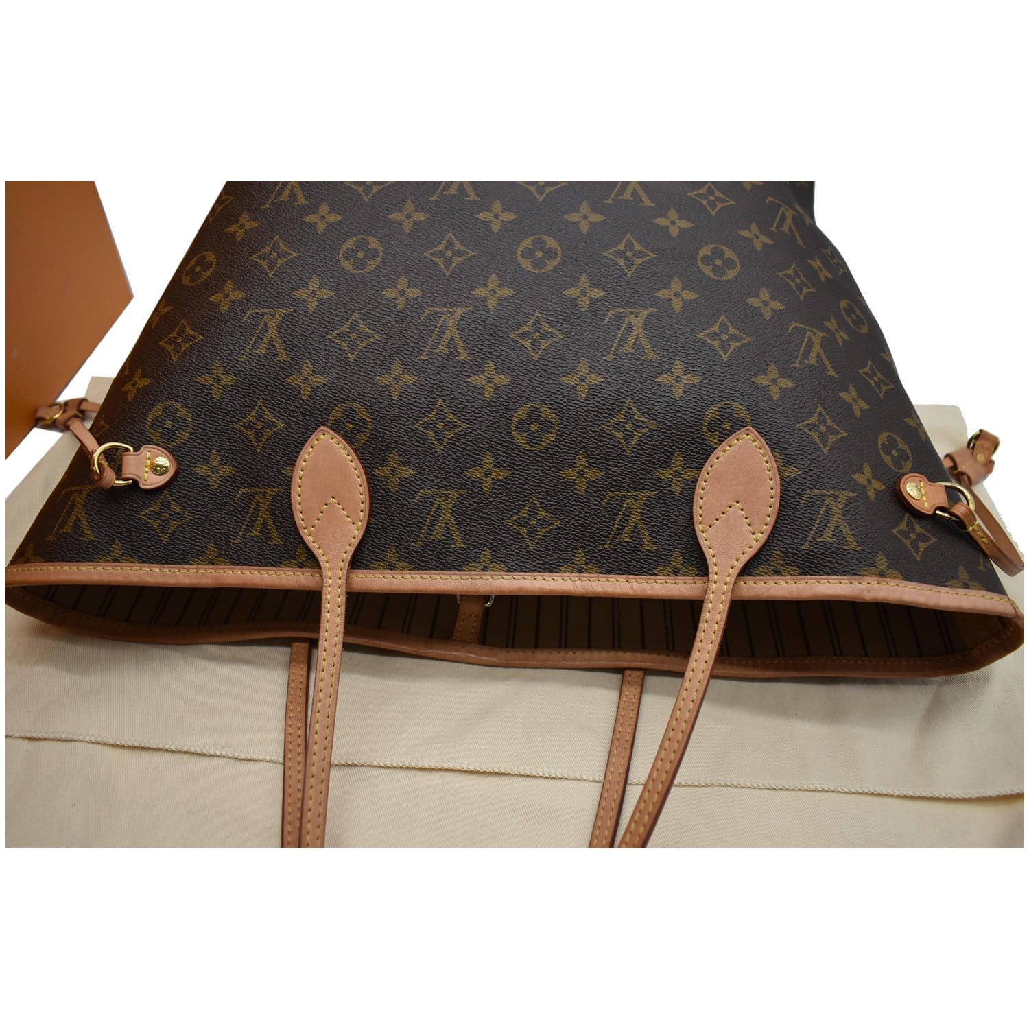 Neverfull cloth tote Louis Vuitton Brown in Cloth - 23379162