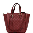 GUCCI Small Bree Microguccissima Leather Tote Crossbody Bag Red 449241
