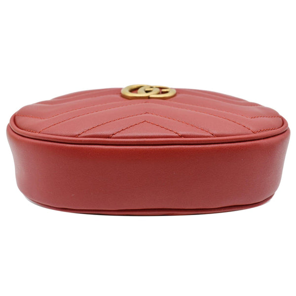 GUCCI GG Marmont Matelasse Leather Belt Bag Red 476434