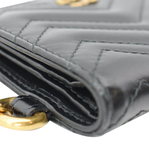 GUCCI Marmont GG Leather Card Case Wallet Black | DDH