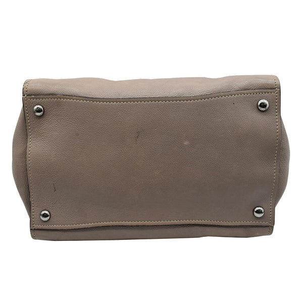 PRADA City Twin Pocket Calf Leather Tote Shoulder Bag Taupe