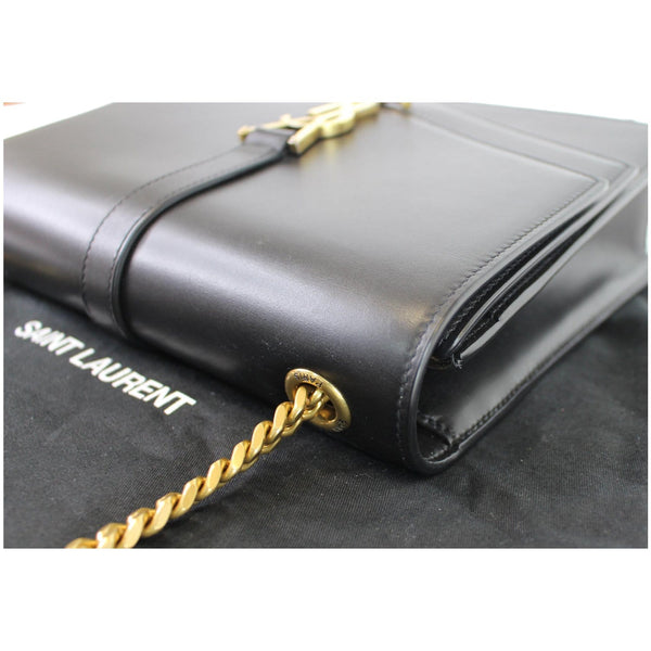 YVES SAINT LAURENT Montaigne Double Flap Leather Shoulder Bag Black