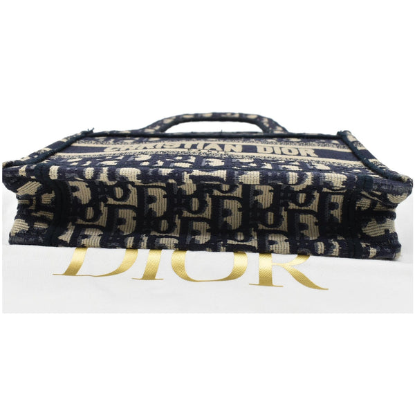CHRISTIAN DIOR Mini Dior Book Oblique Embroidery Tote Bag Blue