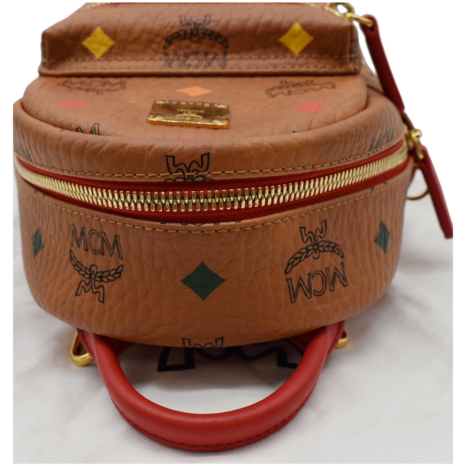 PRELOVED MCM Cognac Visetos Mini Bucket Handbag H2117 052923 $400