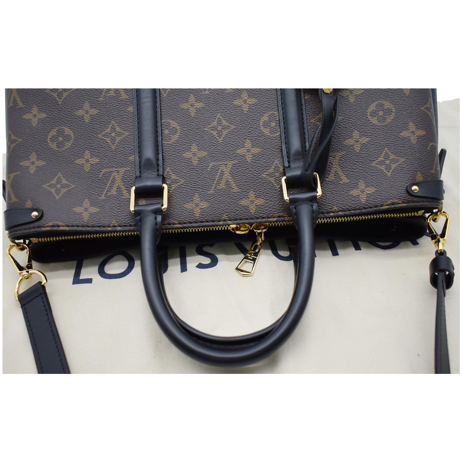 Louis Vuitton Monogram Canvas & Black Leather Soufflot MM, myGemma, SG