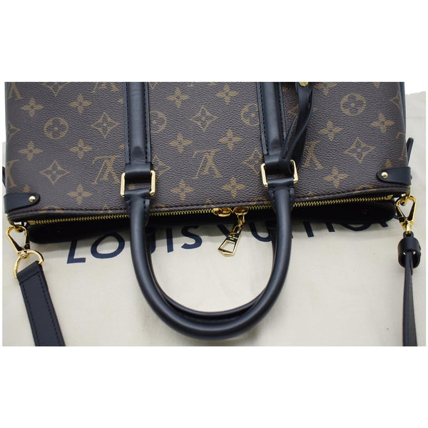 LOUIS VUITTON Soufflot MM Monogram Canvas Shoulder Bag Black