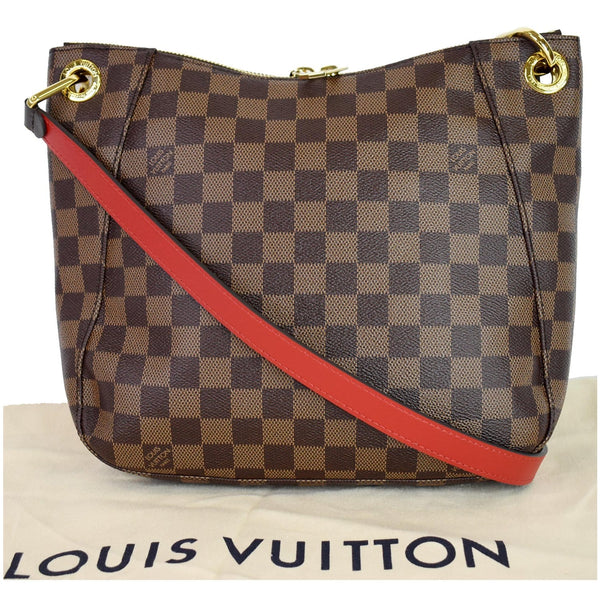 Louis Vuitton South Bank Besace Damier Ebene Bag - red shoulder strap