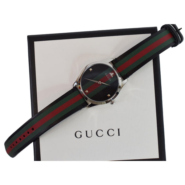 GUCCI G-Timeless Strap Watch Black 38mm