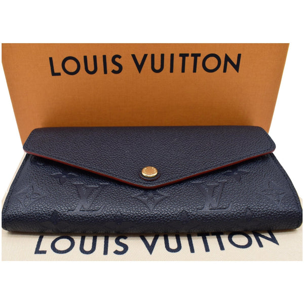 LOUIS VUITTON Sarah Monogram Empreinte Leather Wallet Blue
