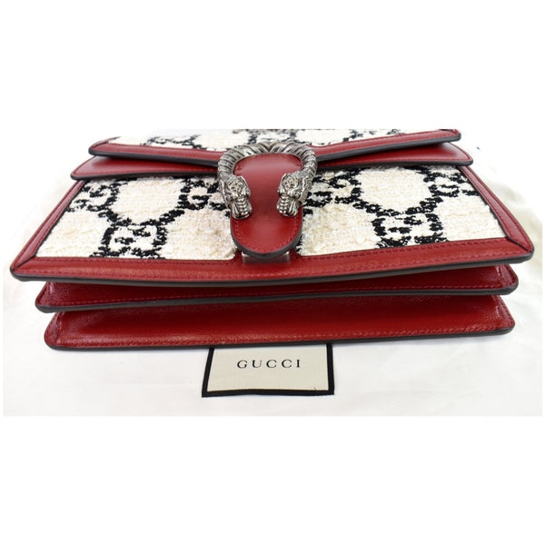 GUCCI Dionysus GG Tweed Small Shoulder Bag Cerise 400249