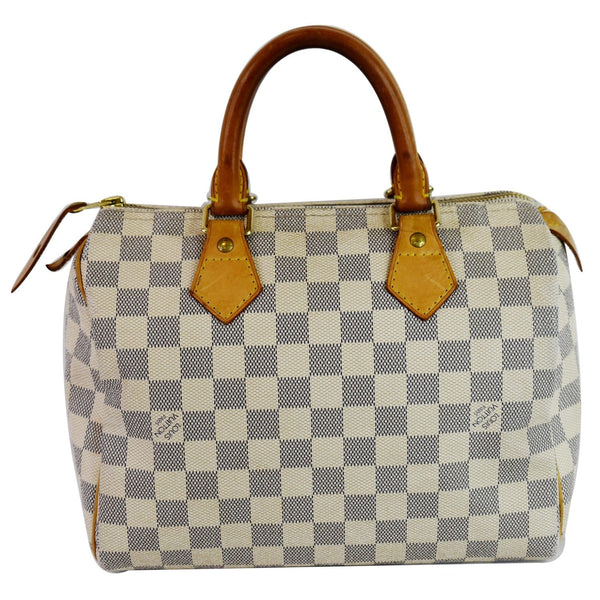 LOUIS VUITTON Speedy 25 Damier Azur Satchel Bag White