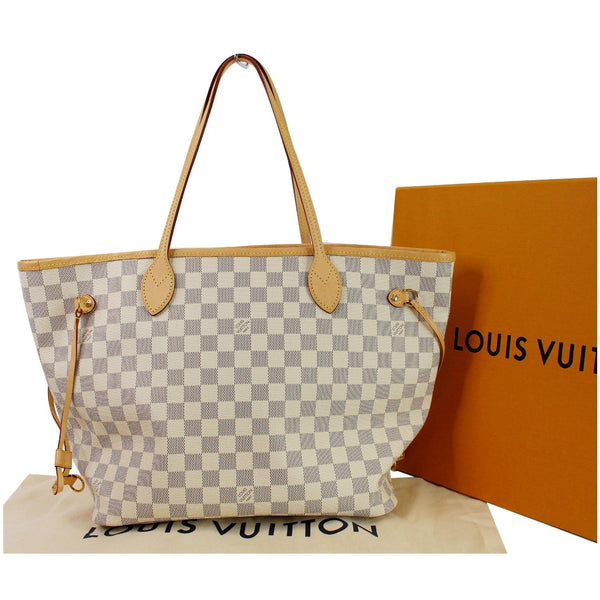 Louis Vuitton Neverfull MM Damier Azur Shoulder Bag complete look