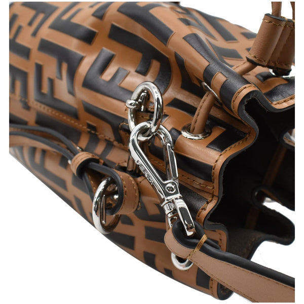 FENDI Mon Tresor Leather Bucket Crossbody Bag Brown