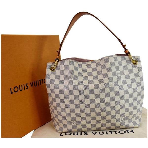 Louis Vuitton Graceful PM Damier Azur Shoulder Bag front side view