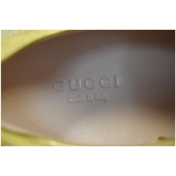 GUCCI Peggy Rainbow Metallic Nappa Silk Platform Sneakers Gold 474538 Size 36 - Final Sale