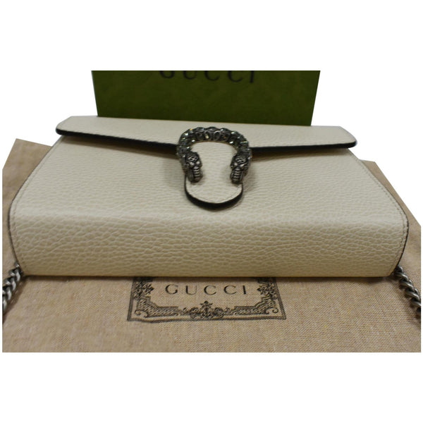 GUCCI Dionysus Mini Leather Chain Shoulder Bag Off White 401231
