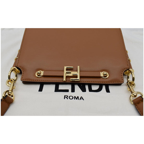 Fendi Touch Leather Shoulder Bag Brown - Dallas Handbags.
