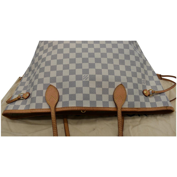 LOUIS VUITTON  Neverfull MM Damier Azur Tote Shoulder Bag White