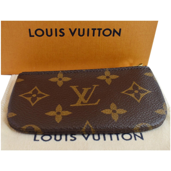 LOUIS VUITTON Monogram Canvas Pochette Key Cles Coin Case Brown
