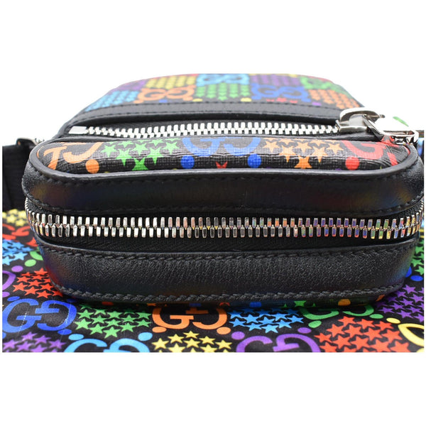 GUCCI GG Psychedelic Print Leather Messenger Bag Black 598103