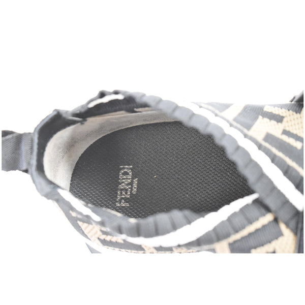 FENDI Rockoko Knit Fabric Sneakers Black Size 6