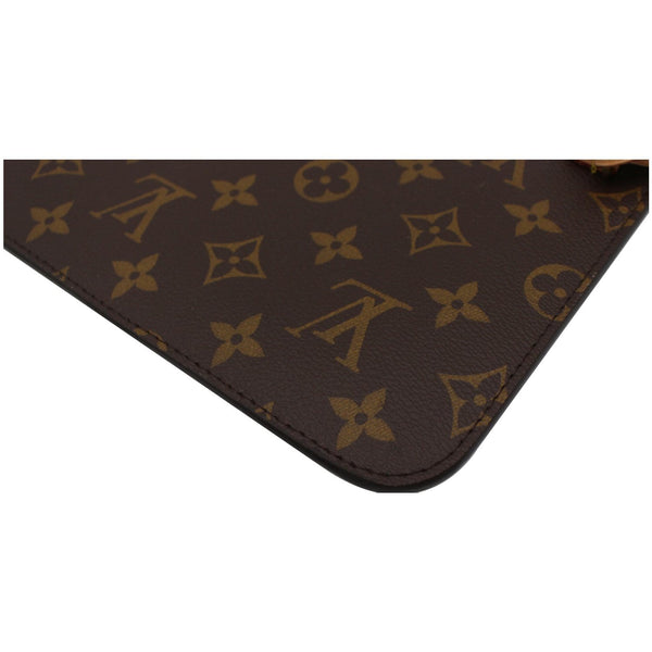 LOUIS VUITTON Neverfull Monogram Canvas Pochette Wristlet Pouch Brown