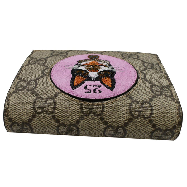 GUCCI Bosco Patch GG Supreme Canvas Card Case Wallet Beige 506277