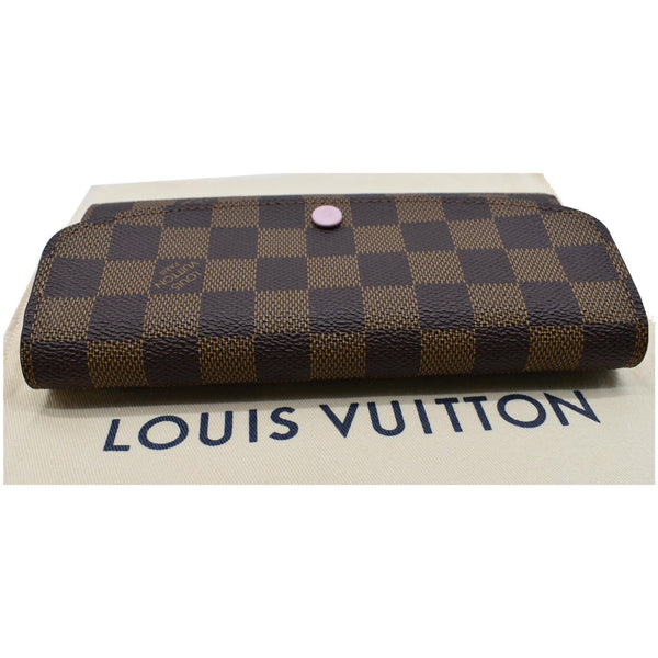LOUIS VUITTON Emilie Damier Ebene Wallet Rose Ballerine