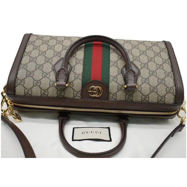 GUCCI Ophidia GG Canvas Medium Top Handle Shoulder Bag Beige 524532