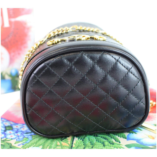 Gucci Trapuntta Calfskin Leather Belt Crossbody Bag -  black seams