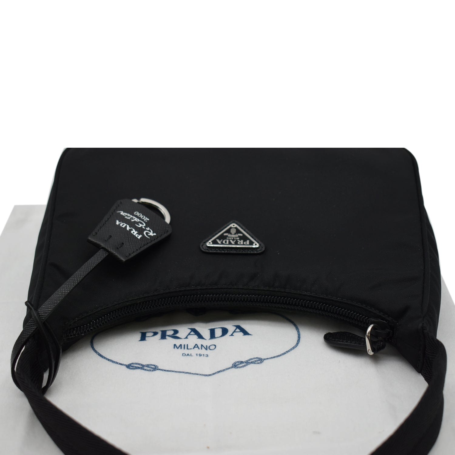 Prada 2000s Black Small Nylon Shoulder Bag · INTO