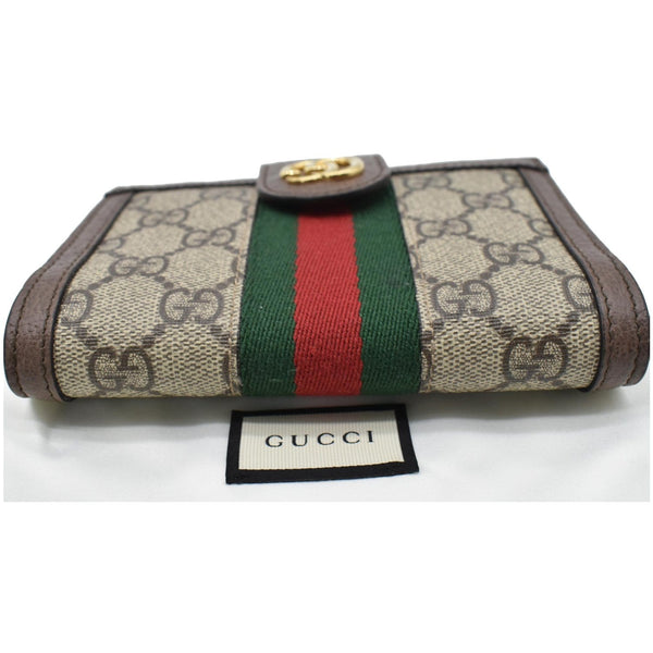 GUCCI Ophidia GG Supreme Monogram Web Passport Case Wallet Beige 598914