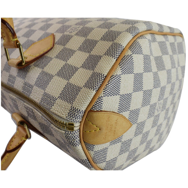 Louis Vuitton Damier Azur Speedy 30 Satchel Handbag white