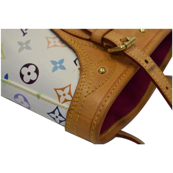 LOUIS VUITTON Fringe Bucket Monogram Multicolor Shoulder Bag White