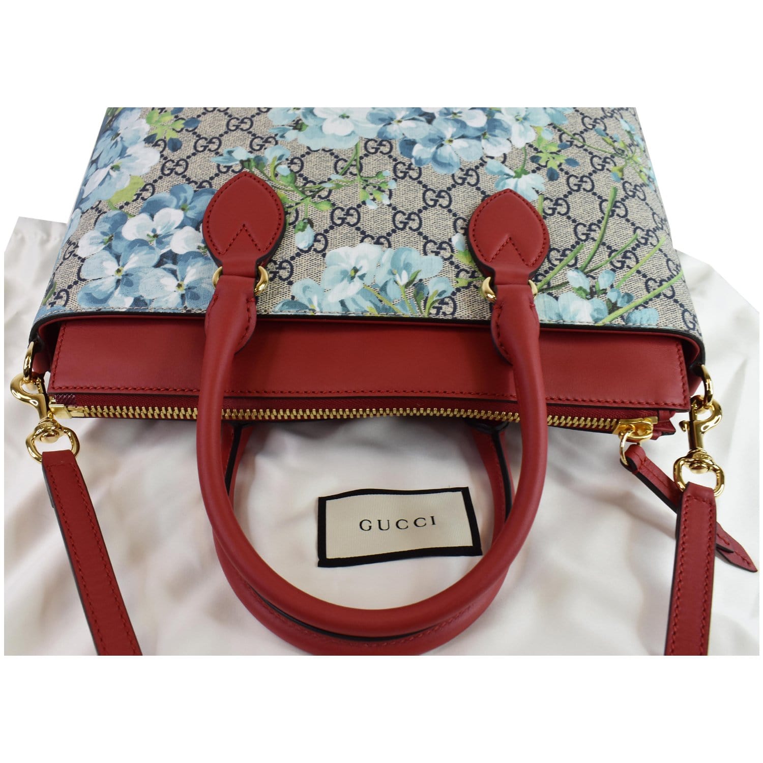 Auth GUCCI GG Blooms Clutch Bag Beige Red PVC Leather Suede w/ Dust Bag and  BOX
