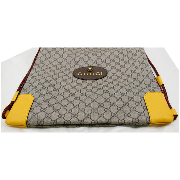 Gucci Neo Vintage Drawstring Supreme Canvas Backpack Bag - yellow design